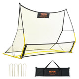 Soccer & Soccer Accessories: VEVOR Soccer Trainer, 2-IN-1 Portable Soccer Rebounder Net, Iron Soccer Practice Equipment, Sports Football Rebounder Wall with Portable Bag, Perfect for Team Solo Training, Passing, Volley