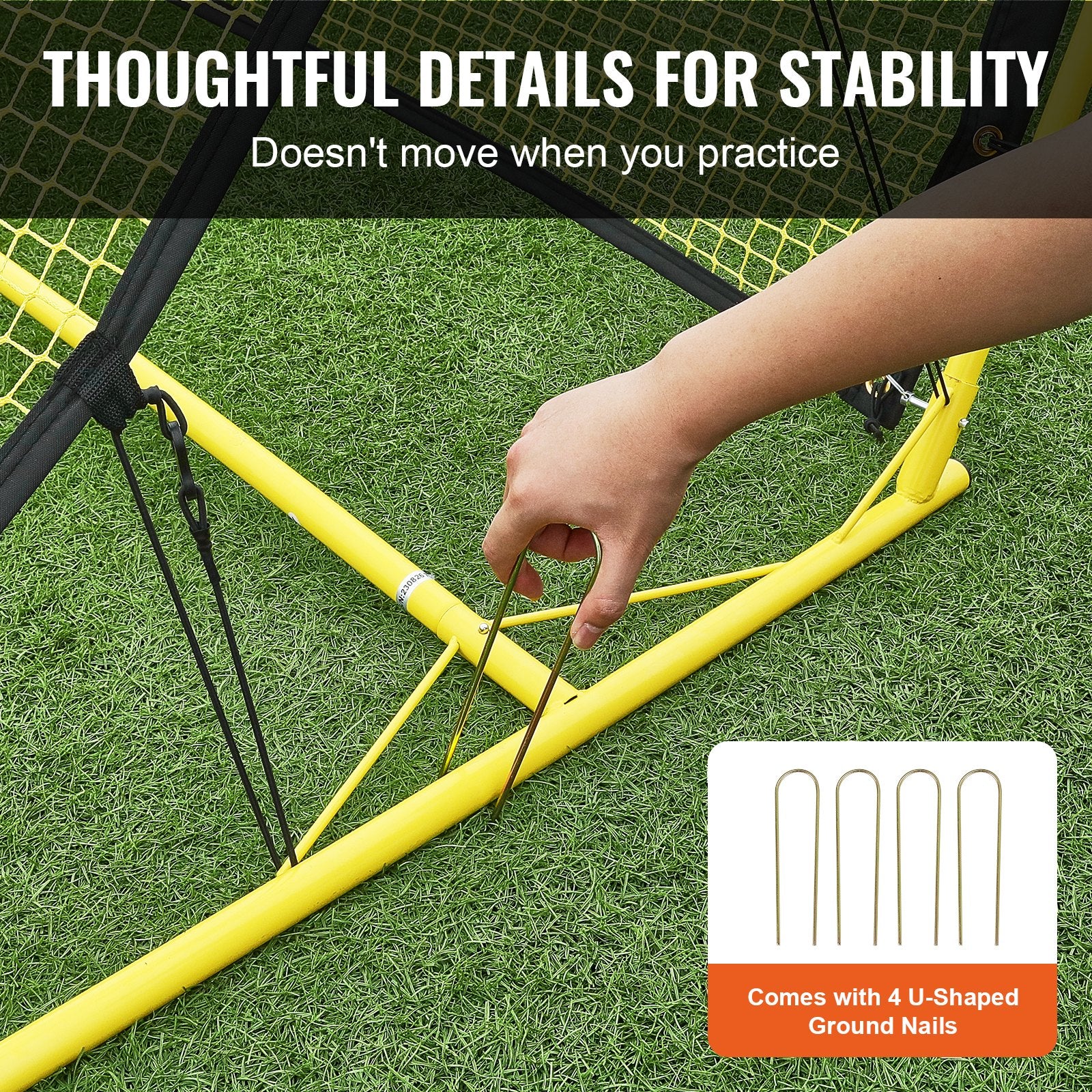 Soccer & Soccer Accessories: VEVOR Soccer Trainer, 2-IN-1 Portable Soccer Rebounder Net, Iron Soccer Practice Equipment, Sports Football Rebounder Wall with Portable Bag, Perfect for Team Solo Training, Passing, Volley