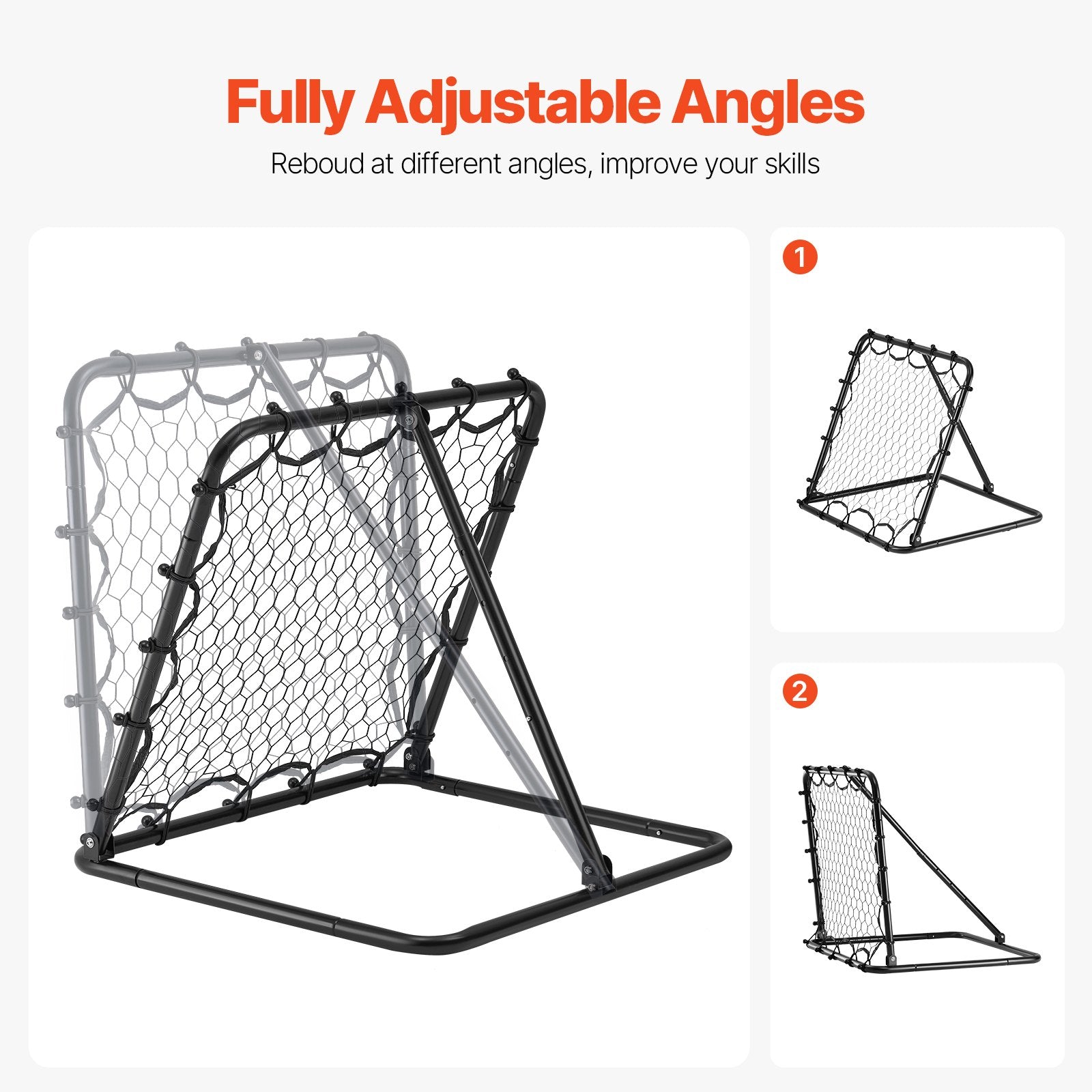 Soccer & Soccer Accessories: VEVOR 34"x34" Soccer Rebounder Net Kick-Back Portable Football Training Gifts