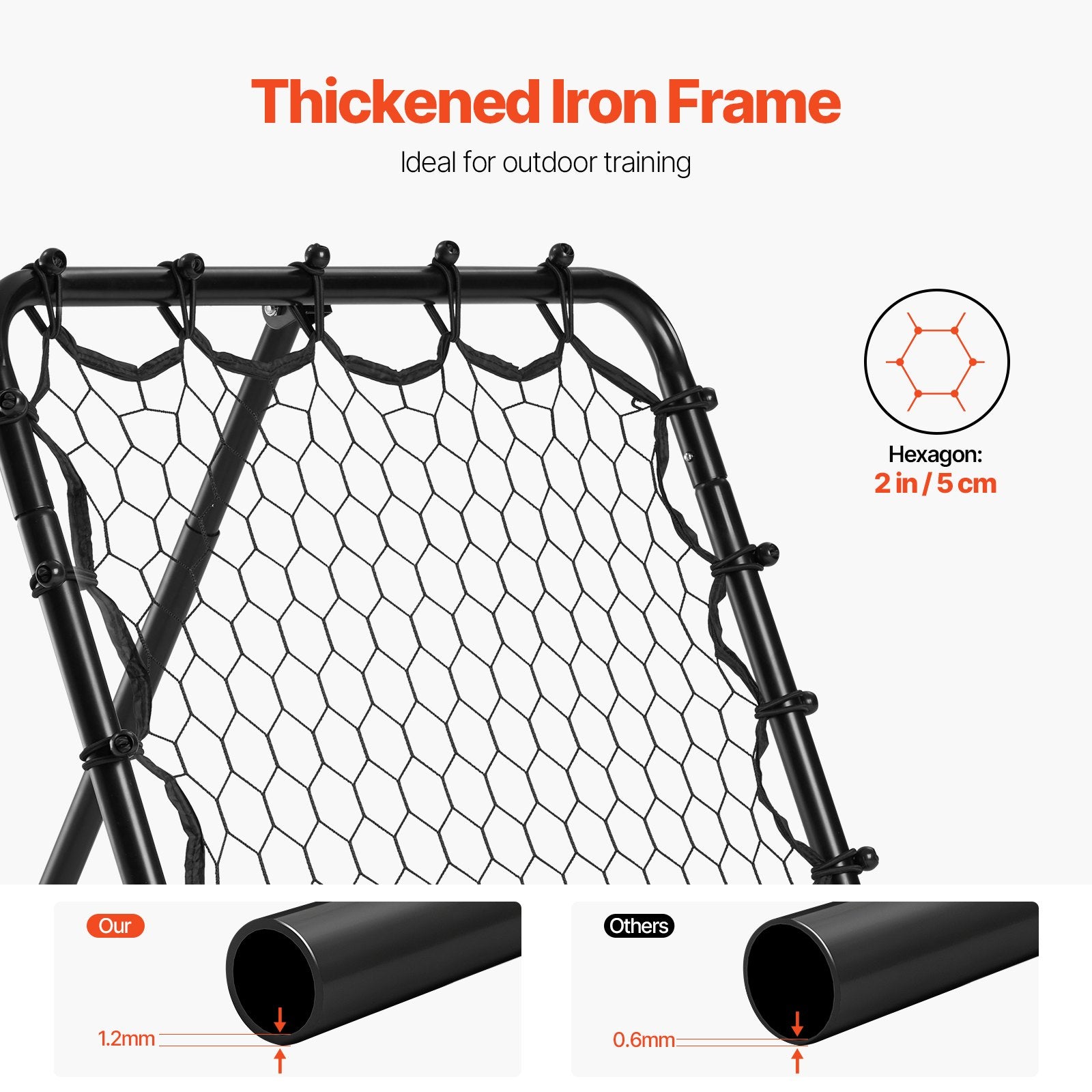 Soccer & Soccer Accessories: VEVOR 34"x34" Soccer Rebounder Net Kick-Back Portable Football Training Gifts