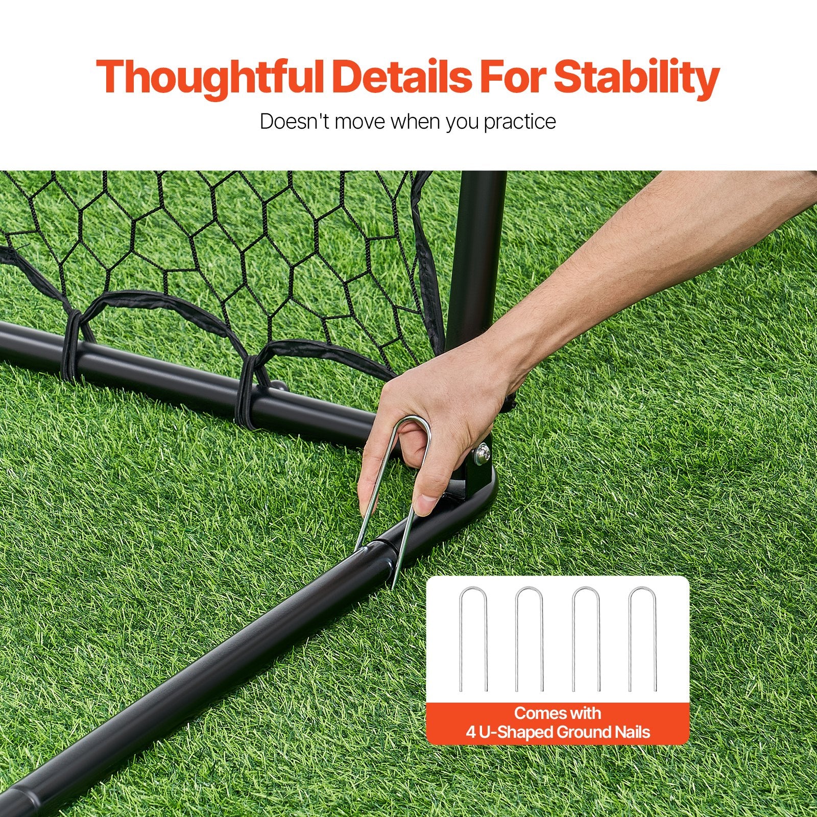 Soccer & Soccer Accessories: VEVOR 34"x34" Soccer Rebounder Net Kick-Back Portable Football Training Gifts