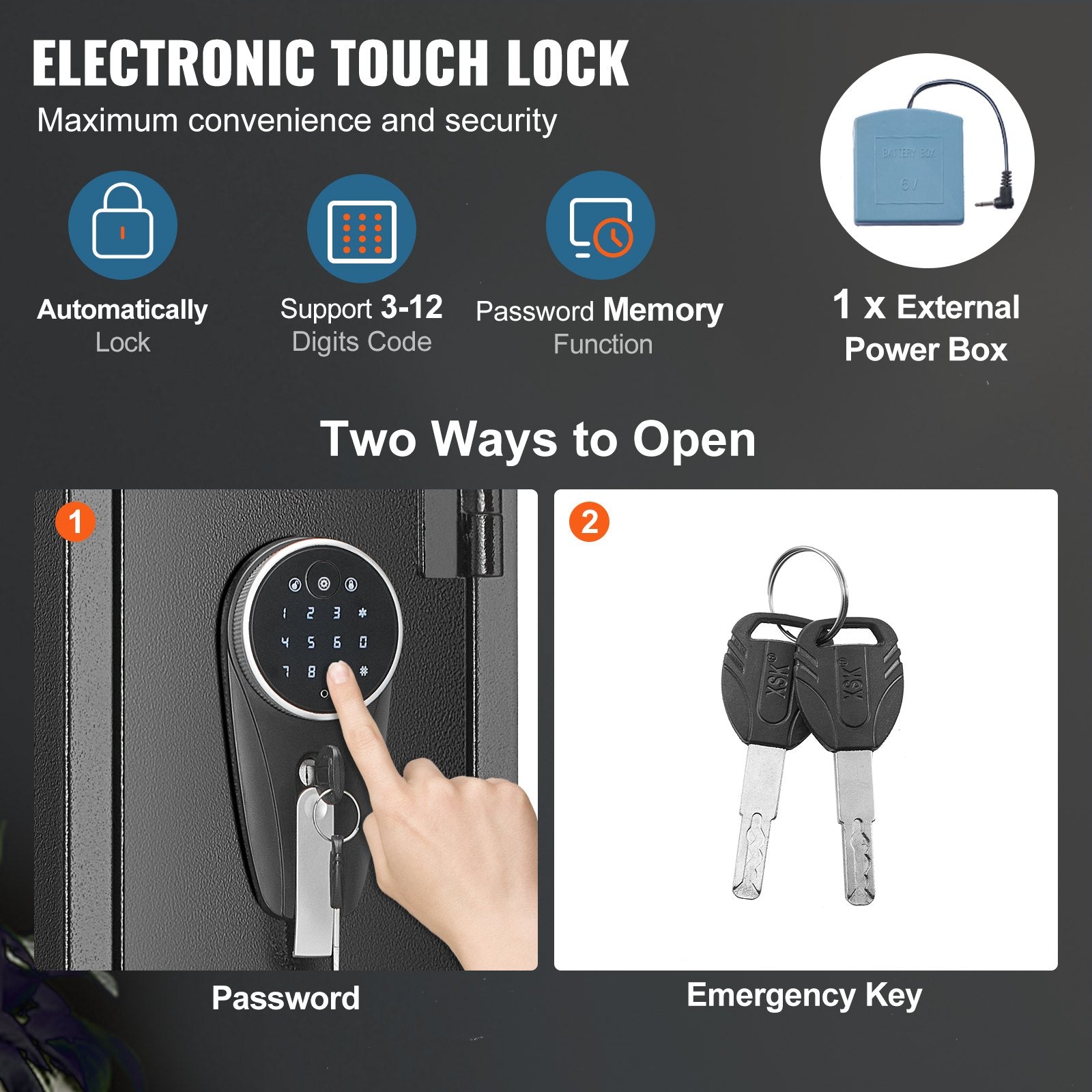 Electronic Door Locks: VEVOR Gun Safe Rifle Safe with Digital Keypad & Lock for 3 Rifles and 4 Pistols