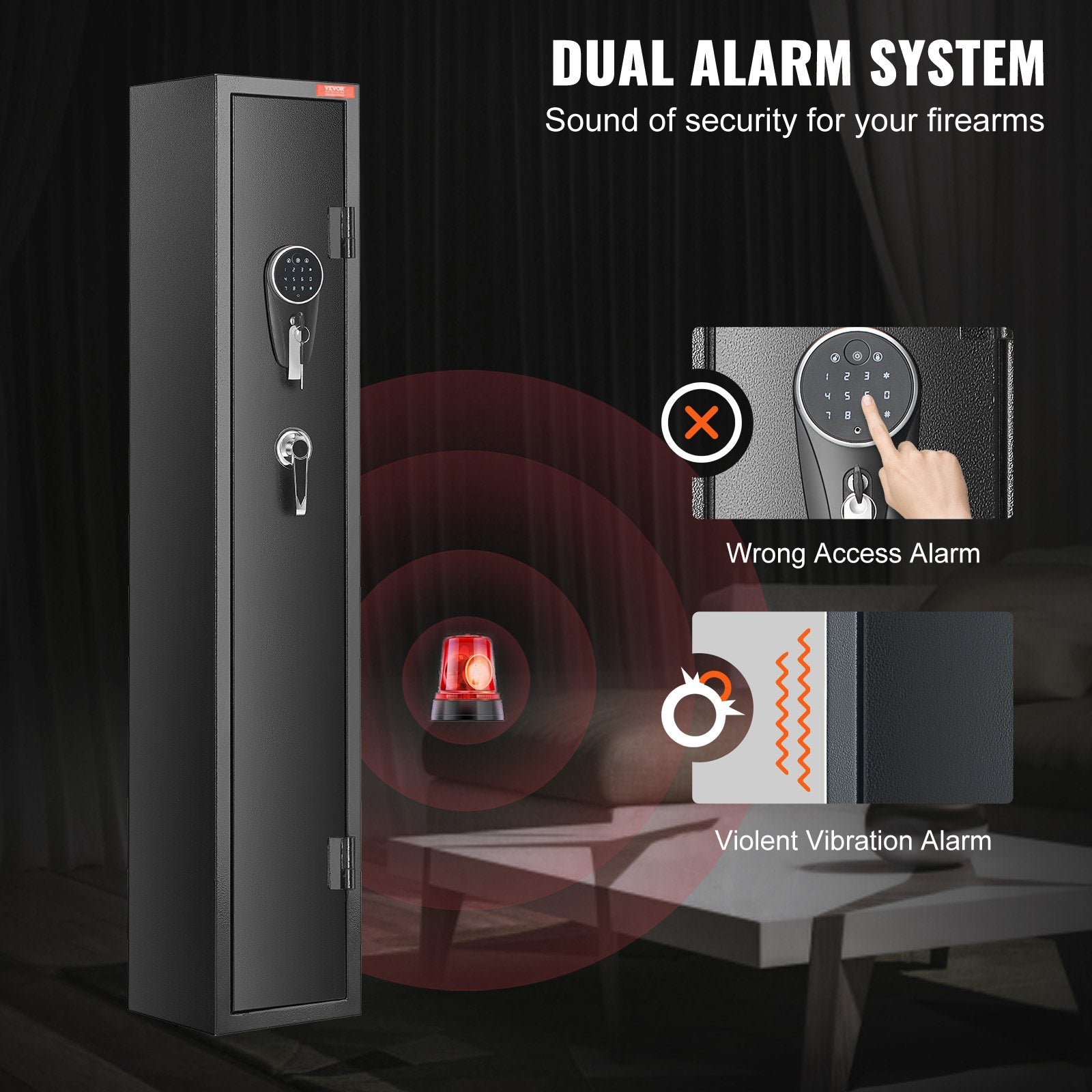 Electronic Door Locks: VEVOR Gun Safe Rifle Safe with Digital Keypad & Lock for 3 Rifles and 4 Pistols
