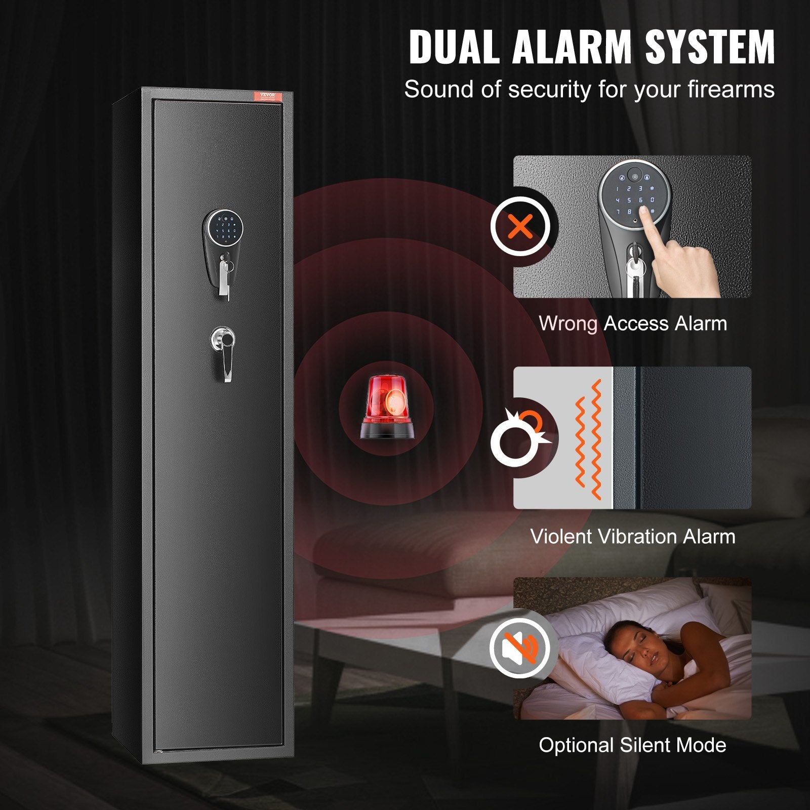Storage Cabinets & Lockers: VEVOR Gun Safe Rifle Safe with Digital Keypad & Lock 5 Rifles Storage Cabinet