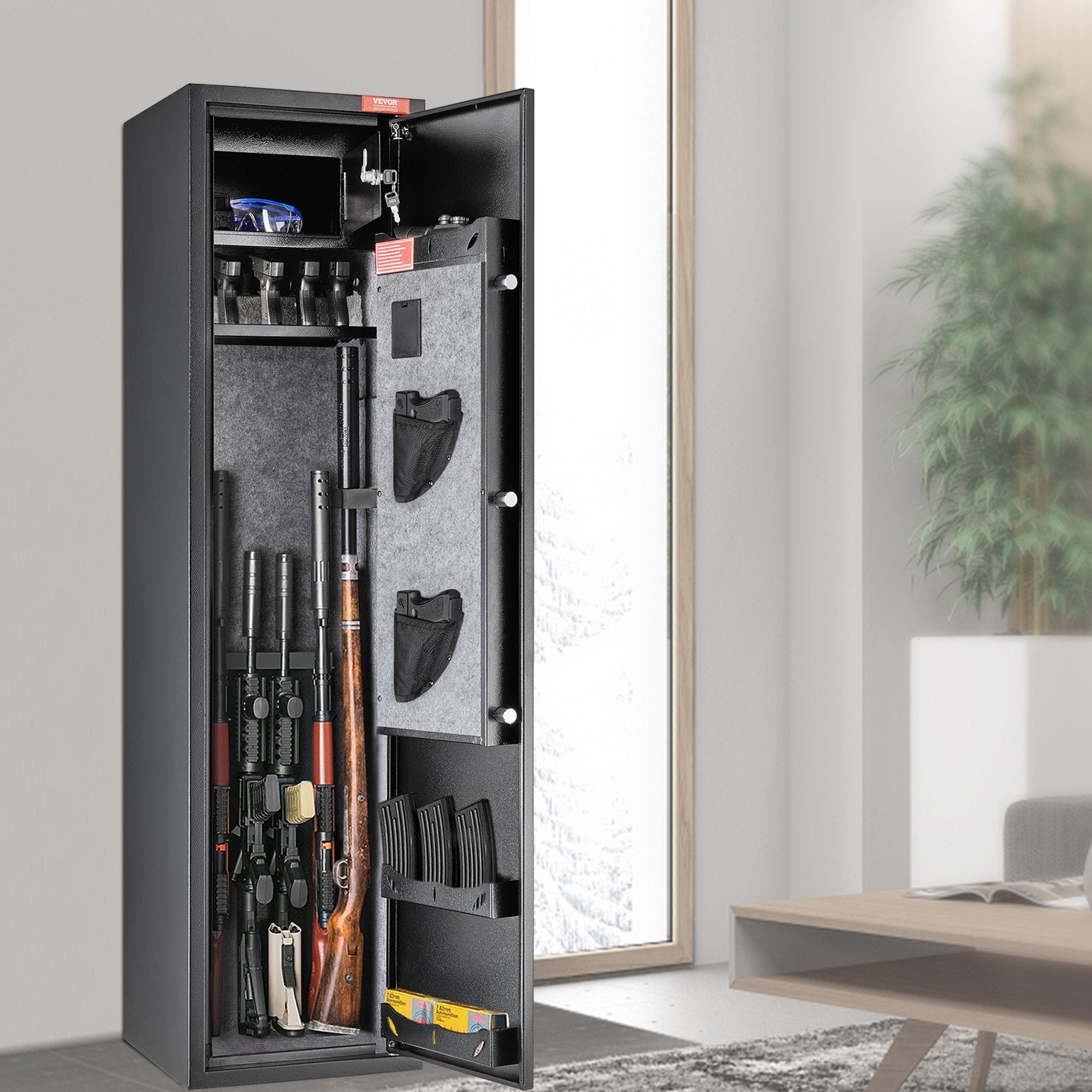 Storage Cabinets & Lockers: VEVOR Gun Safe Rifle Safe with Digital Keypad & Lock 5 Rifles Storage Cabinet