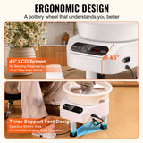 Mobility & Accessibility: VEVOR Pottery Wheel, 10 inch Pottery Forming Machine, 350W Electric Wheel for Pottery with Foot Pedal and LCD Touch Screen, Direct Drive Ceramic Wheel with 3 Support Legs for DIY Art Craft, White