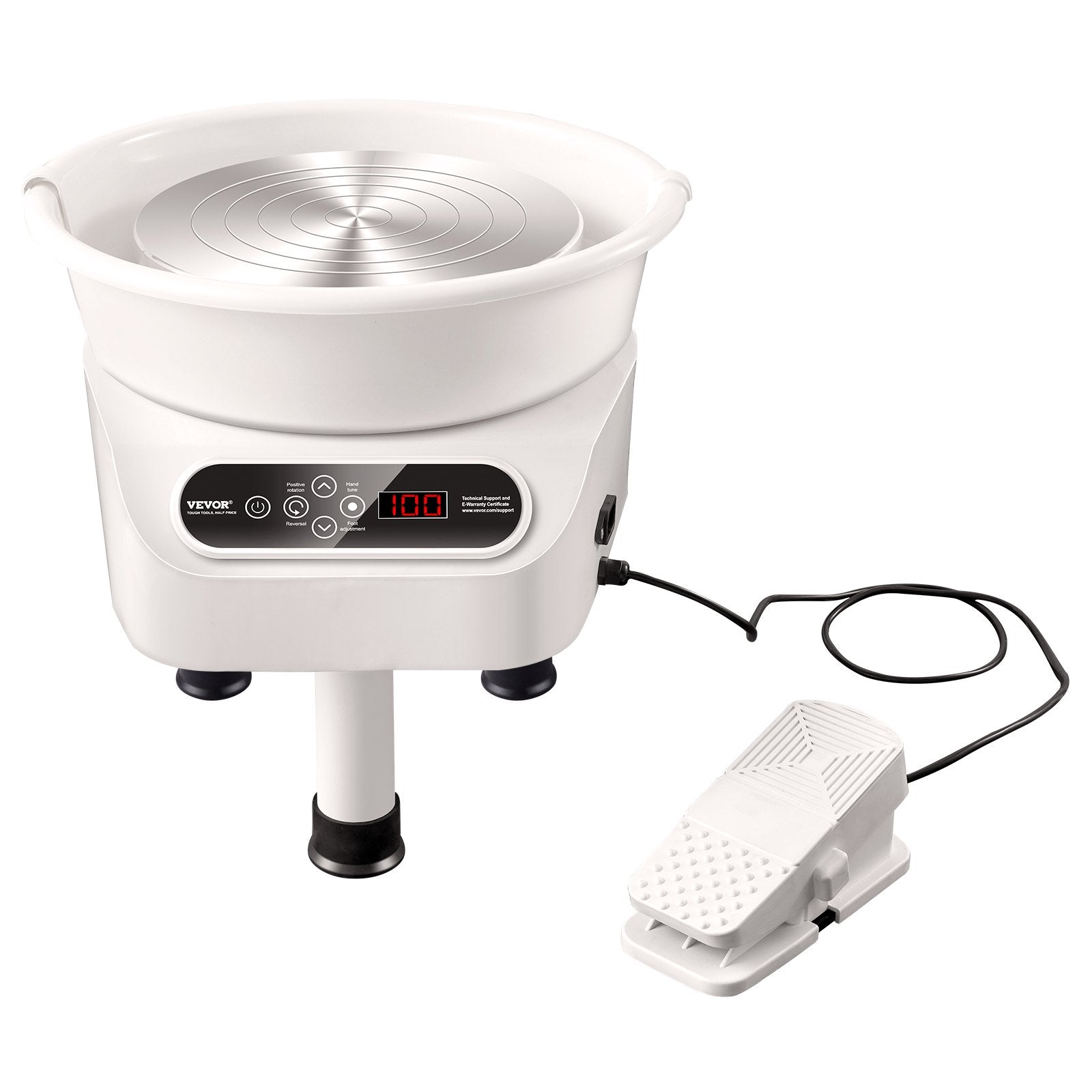 Mobility & Accessibility: VEVOR Pottery Wheel, 10 inch Pottery Forming Machine, 350W Electric Wheel for Pottery with Foot Pedal and LCD Touch Screen, Direct Drive Ceramic Wheel with 3 Support Legs for DIY Art Craft, White