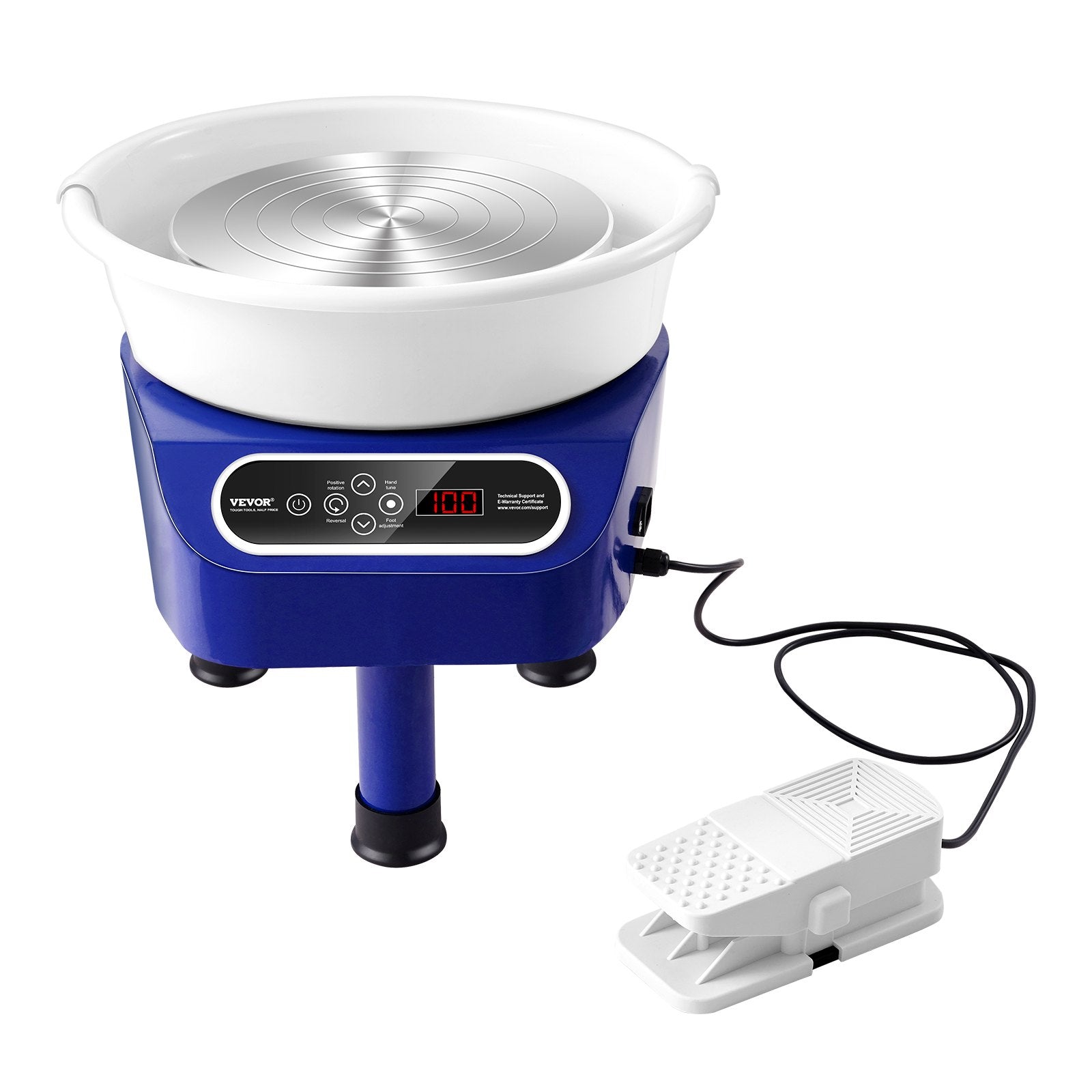 Mobility & Accessibility: VEVOR Pottery Wheel, 11 inch Pottery Forming Machine, 450W Electric Wheel for Pottery with Foot Pedal and LCD Touch Screen, Direct Drive Ceramic Wheel with 3 Support Legs for DIY Art Craft, Blue