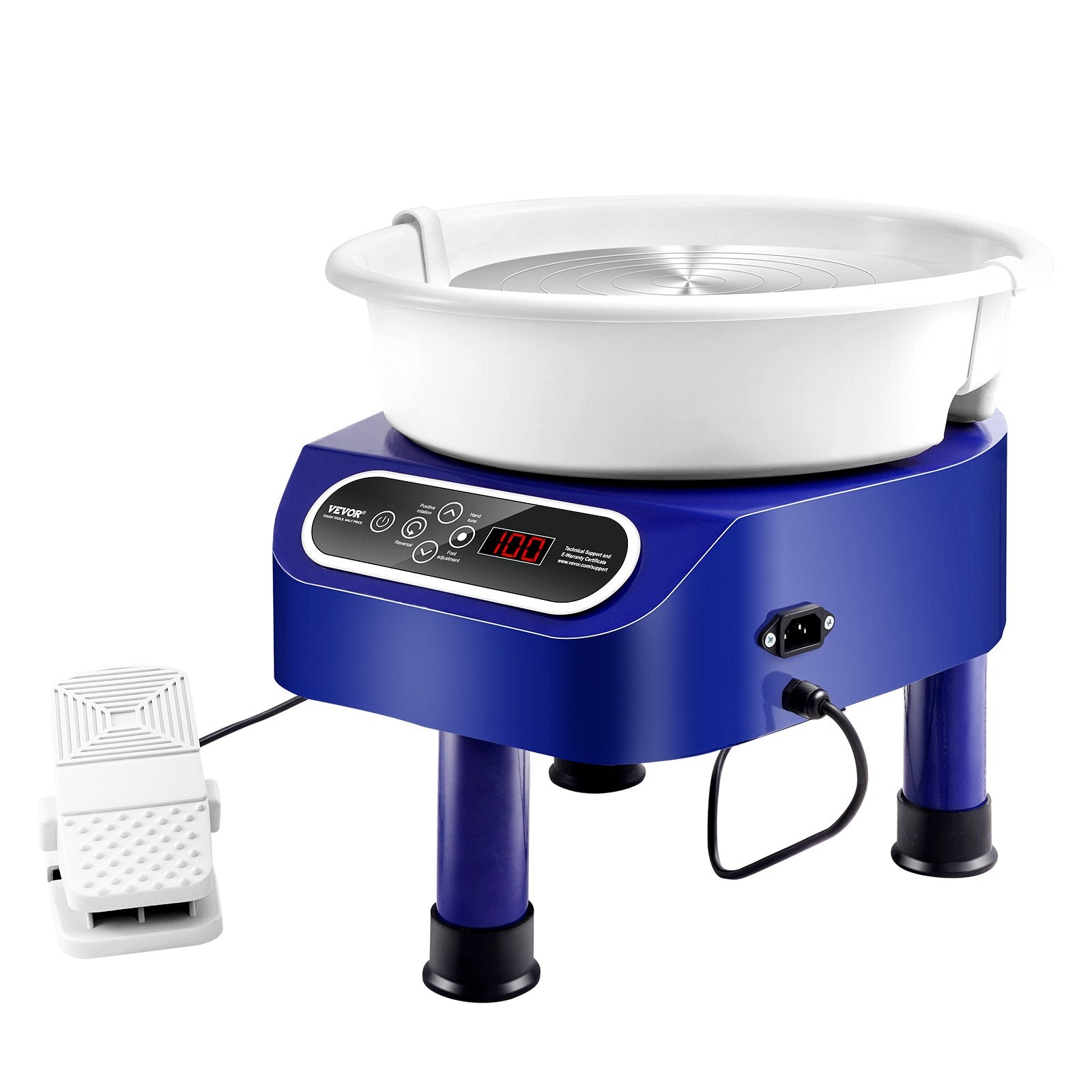 Mobility & Accessibility: VEVOR Pottery Wheel, 11 inch Pottery Forming Machine, 450W Electric Wheel for Pottery with Foot Pedal and LCD Touch Screen, Direct Drive Ceramic Wheel with 3 Support Legs for DIY Art Craft, Blue