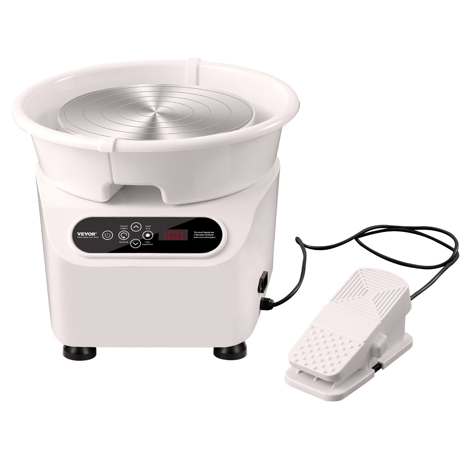Kitchen Utensils: VEVOR Pottery Wheel, 10 inch Pottery Forming Machine, 350W Electric Wheel for Pottery with Foot Pedal and LCD Touch Screen, Direct Drive Ceramic Wheel with Shaping Tools for DIY Art Craft, White