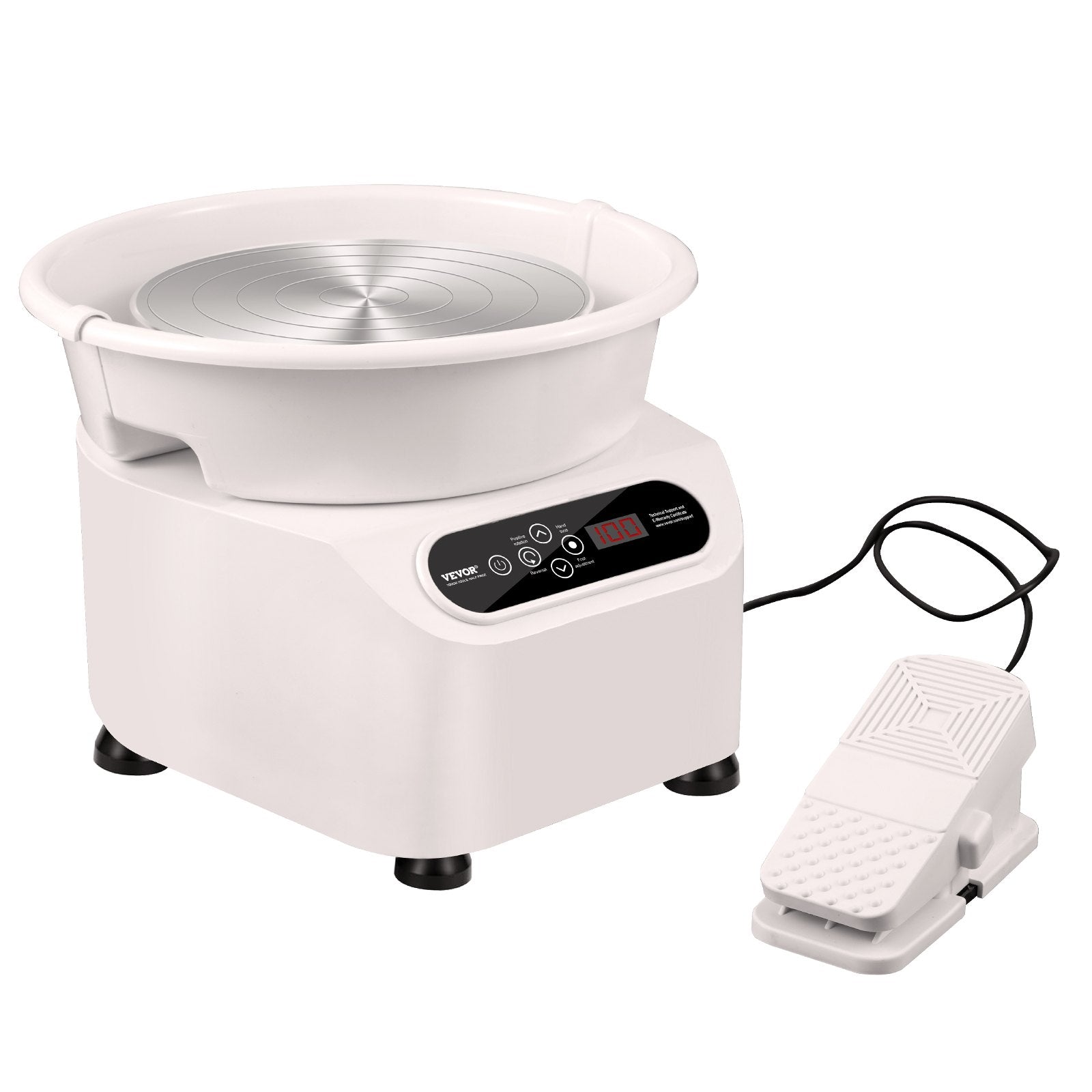 Kitchen Utensils: VEVOR Pottery Wheel, 11 inch Pottery Forming Machine, 450W Electric Wheel for Pottery with Foot Pedal and LCD Touch Screen, Direct Drive Ceramic Wheel with Shaping Tools for DIY Art Craft, White