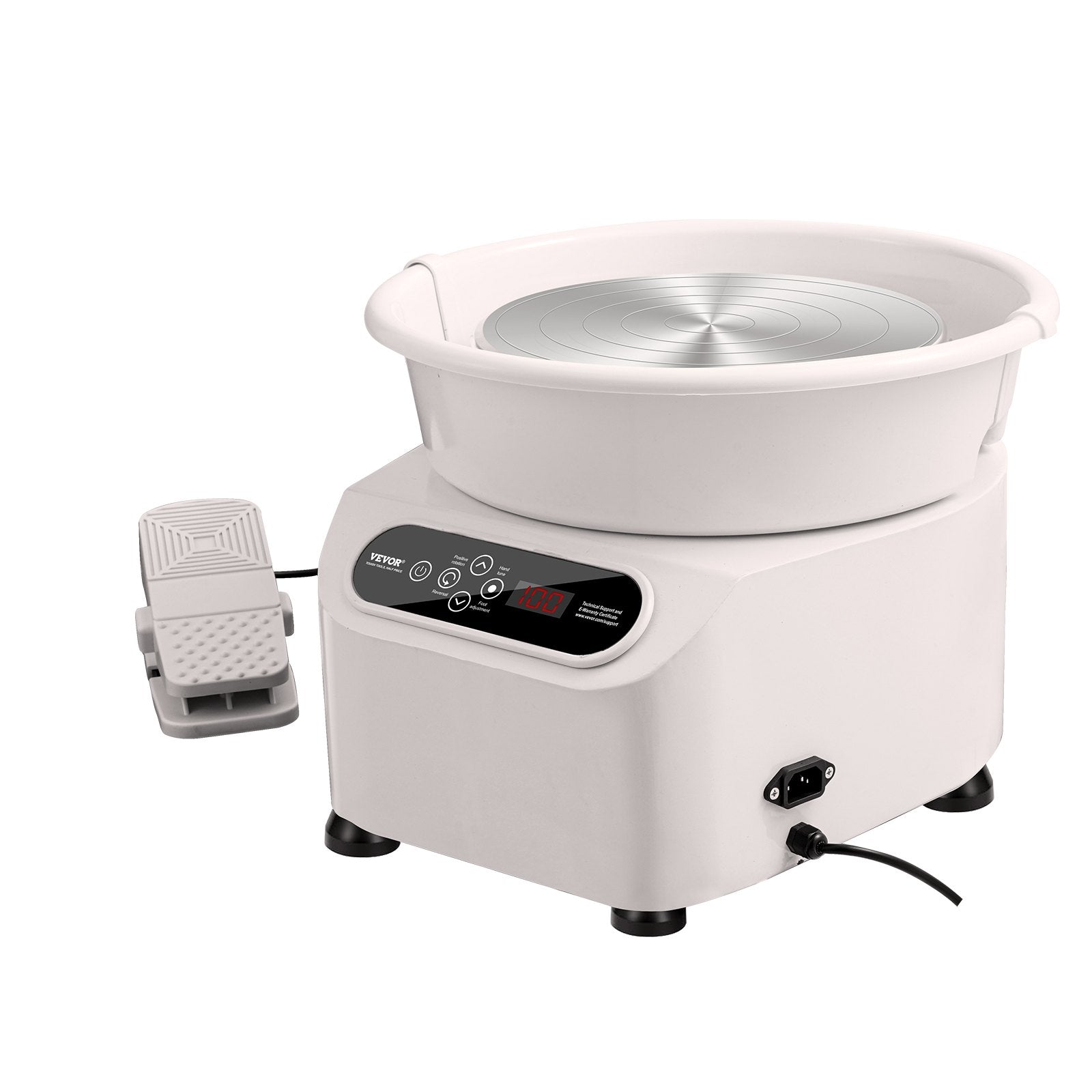 Kitchen Utensils: VEVOR Pottery Wheel, 11 inch Pottery Forming Machine, 450W Electric Wheel for Pottery with Foot Pedal and LCD Touch Screen, Direct Drive Ceramic Wheel with Shaping Tools for DIY Art Craft, White