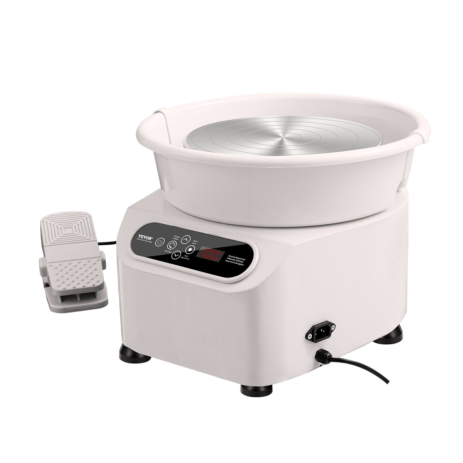 Kitchen Utensils: VEVOR Pottery Wheel, 11 inch Pottery Forming Machine, 450W Electric Wheel for Pottery with Foot Pedal and LCD Touch Screen, Direct Drive Ceramic Wheel with Shaping Tools for DIY Art Craft, White