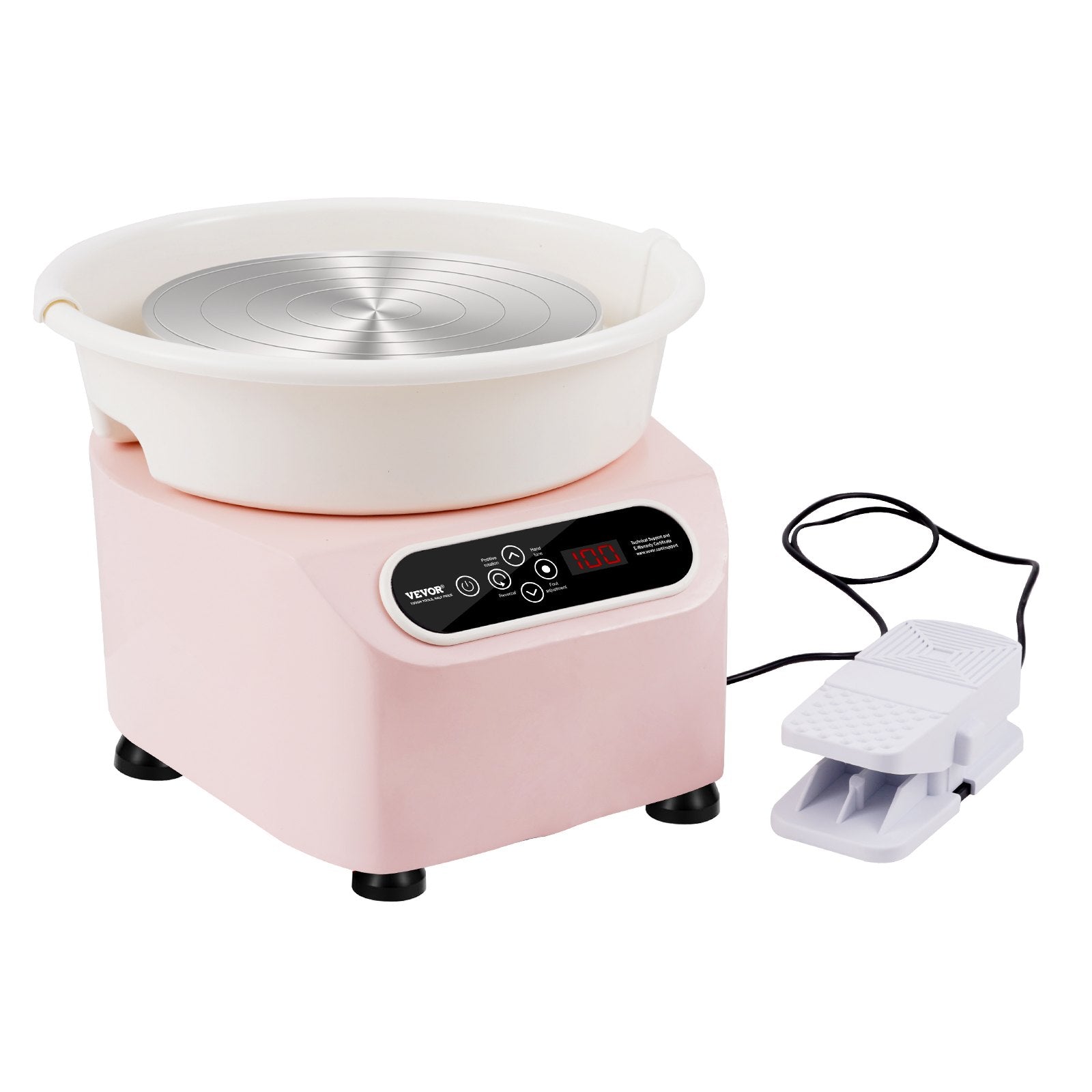 Kitchen Utensils: VEVOR Pottery Wheel, 11 inch Pottery Forming Machine, 450W Electric Wheel for Pottery with Foot Pedal and LCD Touch Screen, Direct Drive Ceramic Wheel with Shaping Tools for DIY Art Craft, Pink