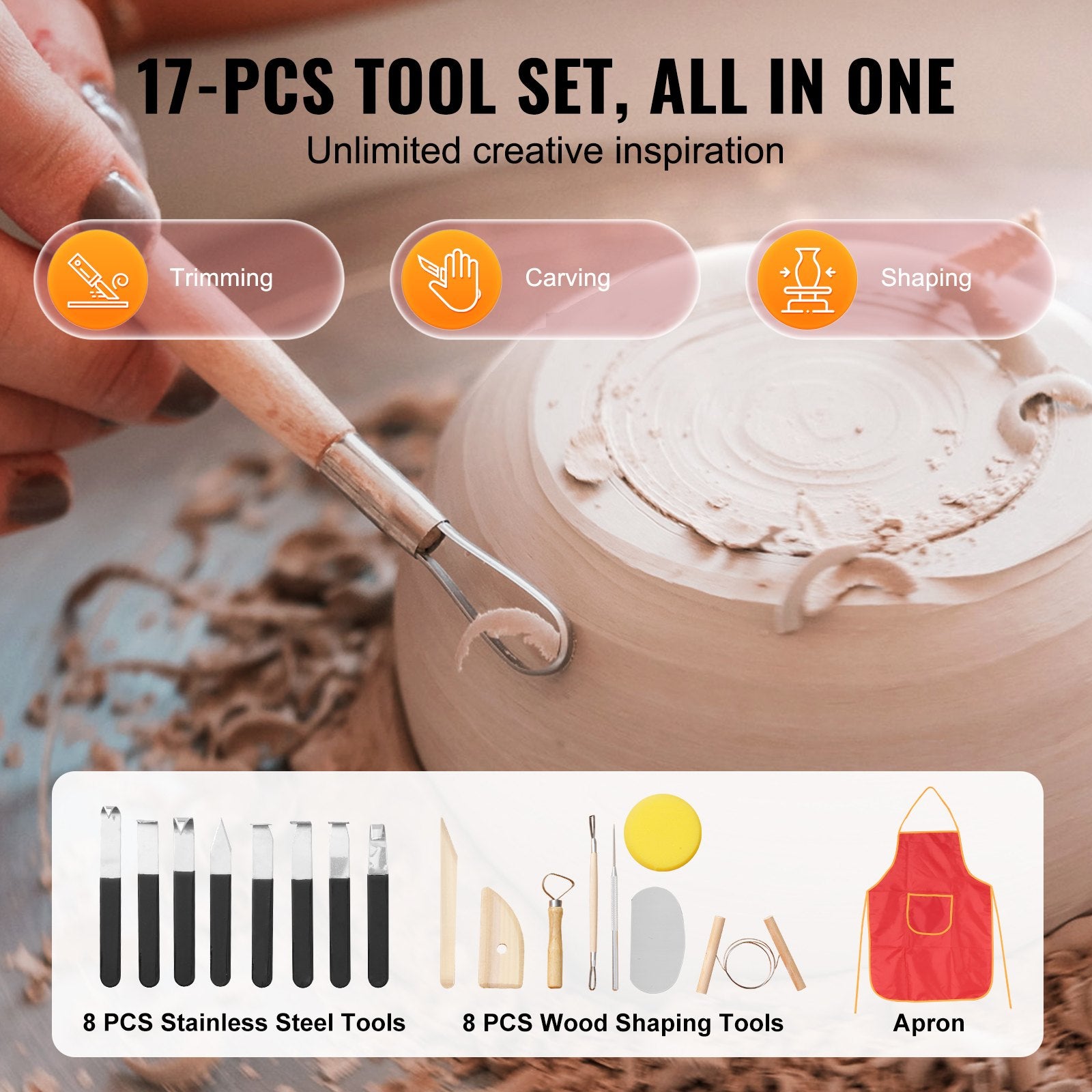 Kitchen Utensils: VEVOR Pottery Wheel, 11 inch Pottery Forming Machine, 450W Electric Wheel for Pottery with Foot Pedal and LCD Touch Screen, Direct Drive Ceramic Wheel with Shaping Tools for DIY Art Craft, Pink