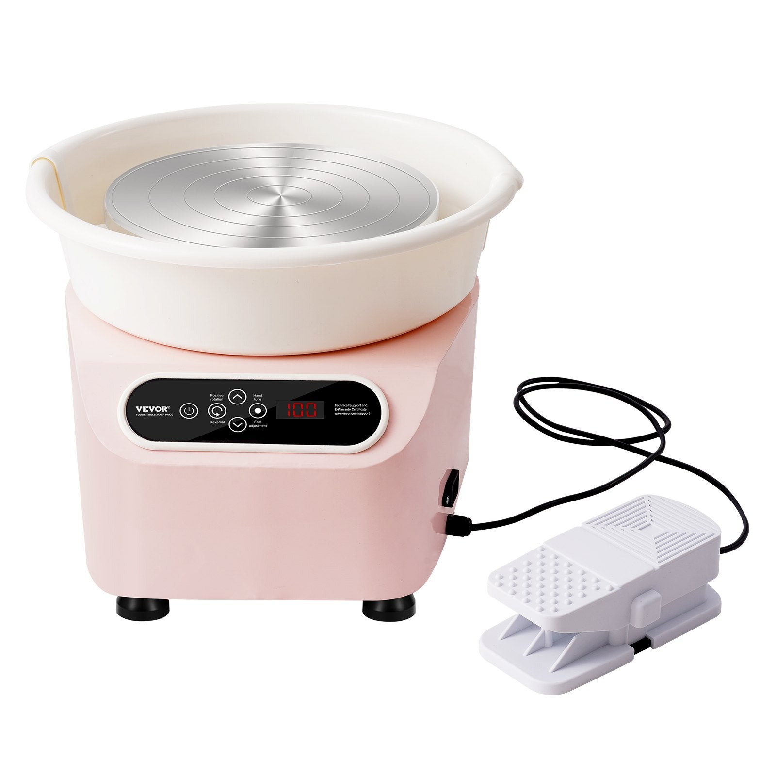 Kitchen Utensils: VEVOR Pottery Wheel, 11 inch Pottery Forming Machine, 450W Electric Wheel for Pottery with Foot Pedal and LCD Touch Screen, Direct Drive Ceramic Wheel with Shaping Tools for DIY Art Craft, Pink
