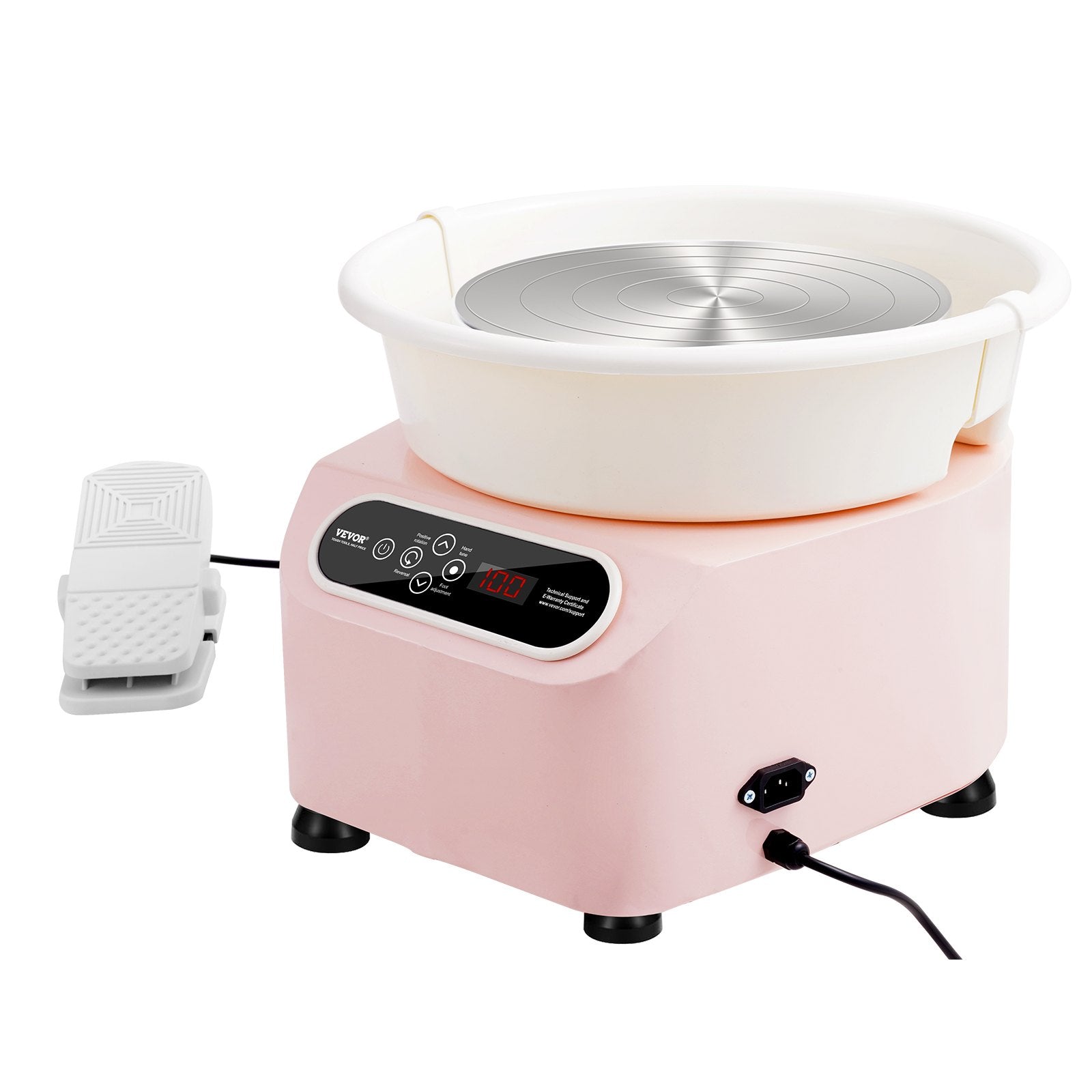 Kitchen Utensils: VEVOR Pottery Wheel, 11 inch Pottery Forming Machine, 450W Electric Wheel for Pottery with Foot Pedal and LCD Touch Screen, Direct Drive Ceramic Wheel with Shaping Tools for DIY Art Craft, Pink