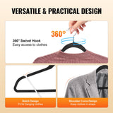 Automotive Repair & Speciality Tools: VEVOR Velvet Hangers 50 Pack Black Non-Slip Hangers with 360 Degree Swivel Hook