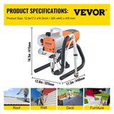 Painting Tools: VEVOR High Pressure Airless Wall Paint Spray Gun Sprayer 600W Machine Spraying