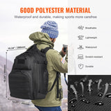 Camp Safety Equipment: VEVOR Tactical Backpack 40L Military Backpack with Molle Mode & Sponge Pad Black