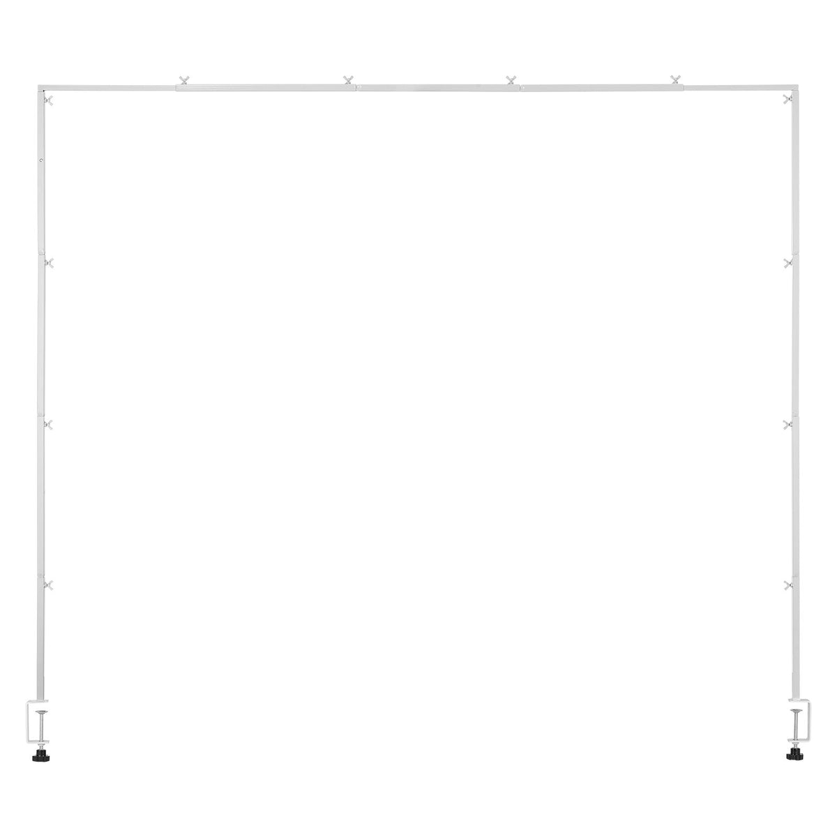 Over The Table Rod Stand with Clamps, 13"-42'' Tall & 28"-98" Length Adjustable, Metal Table Arch Stand, Tabletop Balloon Arch Frame for Wedding Birthday Party Christmas Decorations, White