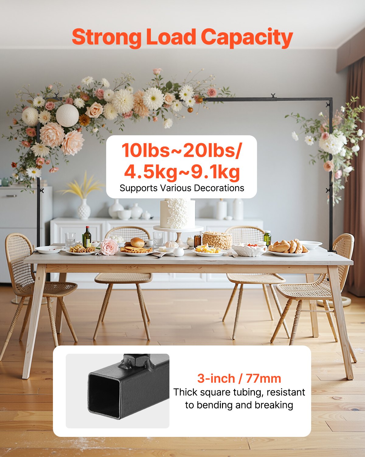 Bicycle Stands & Storage: VEVOR Over The Table Rod Stand with Clamps, 13"-42" Tall & 28"-98" Length Adjustable, 2 Packs Table Arch Stand, Tabletop Balloon Arch Frame for Wedding Birthday Party Christmas Decorations, Black