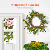 Christmas Wreaths & Garlands: VEVOR Artificial Decorative Wreath 55.88 cm Pink Green with Daisies Year Round