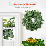 Garden Ornaments: VEVOR Artificial Decorative Wreath 66.04 cm Green Eucalyptus Leaves Year Round
