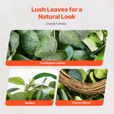 Garden Ornaments: VEVOR Artificial Decorative Wreath 66.04 cm Green Eucalyptus Leaves Year Round