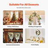 Garden Ornaments: VEVOR Artificial Decorative Wreath 60.96 cm White Pink Yellow Peonies Hydrangeas