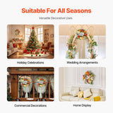 Garden Ornaments: VEVOR Artificial Decorative Wreath 60.96 cm Red Orange Yellow Hydrangeas Roses
