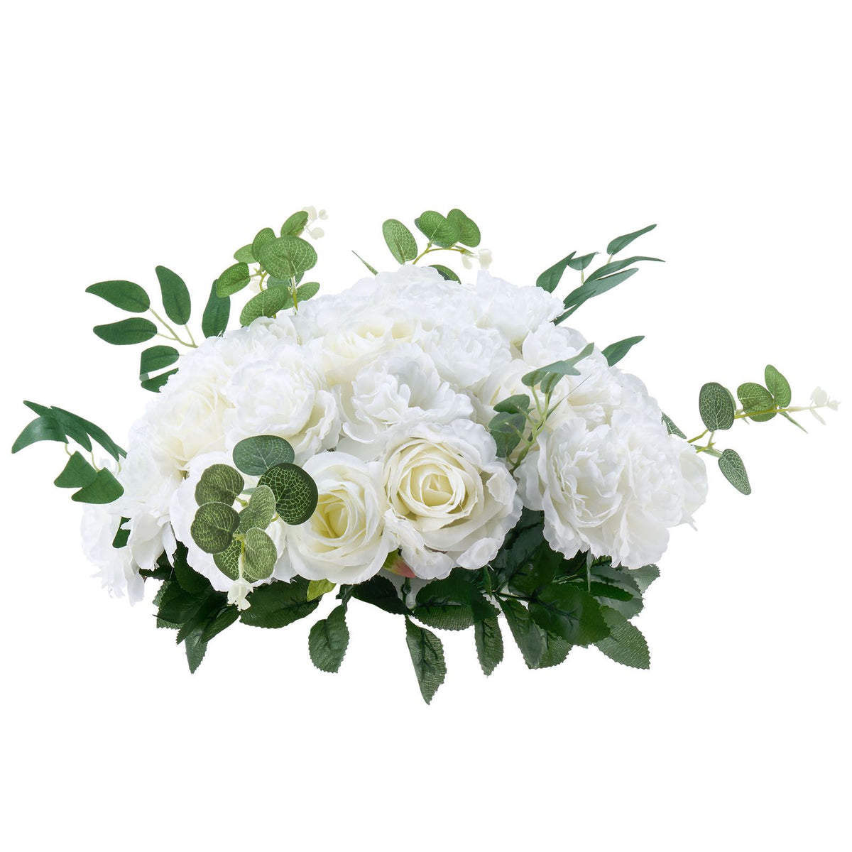 Flower Balls Arrangement Bouquet 10 PCS, 450 mm Diameter Artificial Flower Balls Wedding White Roses Centerpieces, Faux Flowers Arrangements for Wedding Centerpiece Home Table Decorations