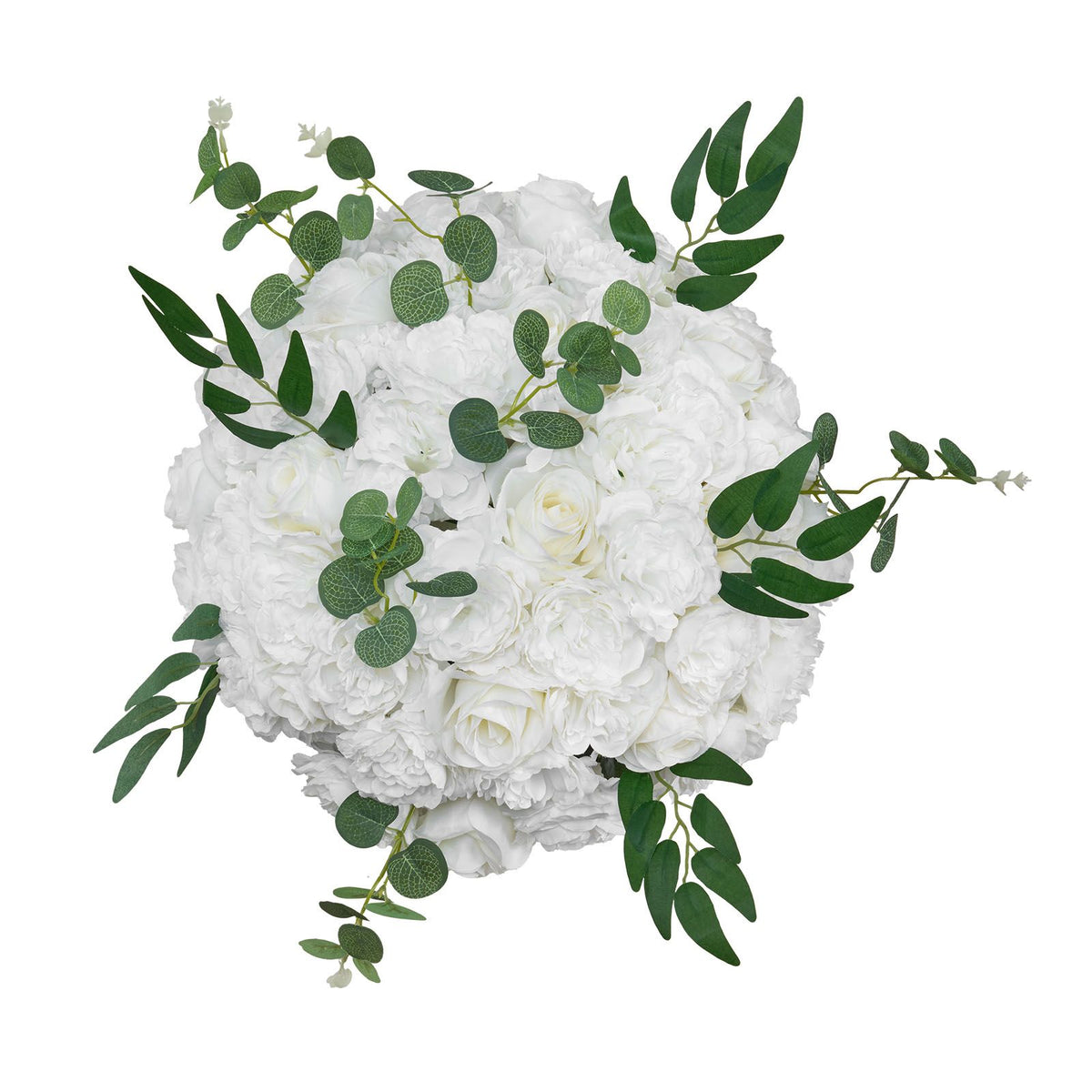 Flower Balls Arrangement Bouquet 10 PCS, 450 mm Diameter Artificial Flower Balls Wedding White Roses Centerpieces, Faux Flowers Arrangements for Wedding Centerpiece Home Table Decorations