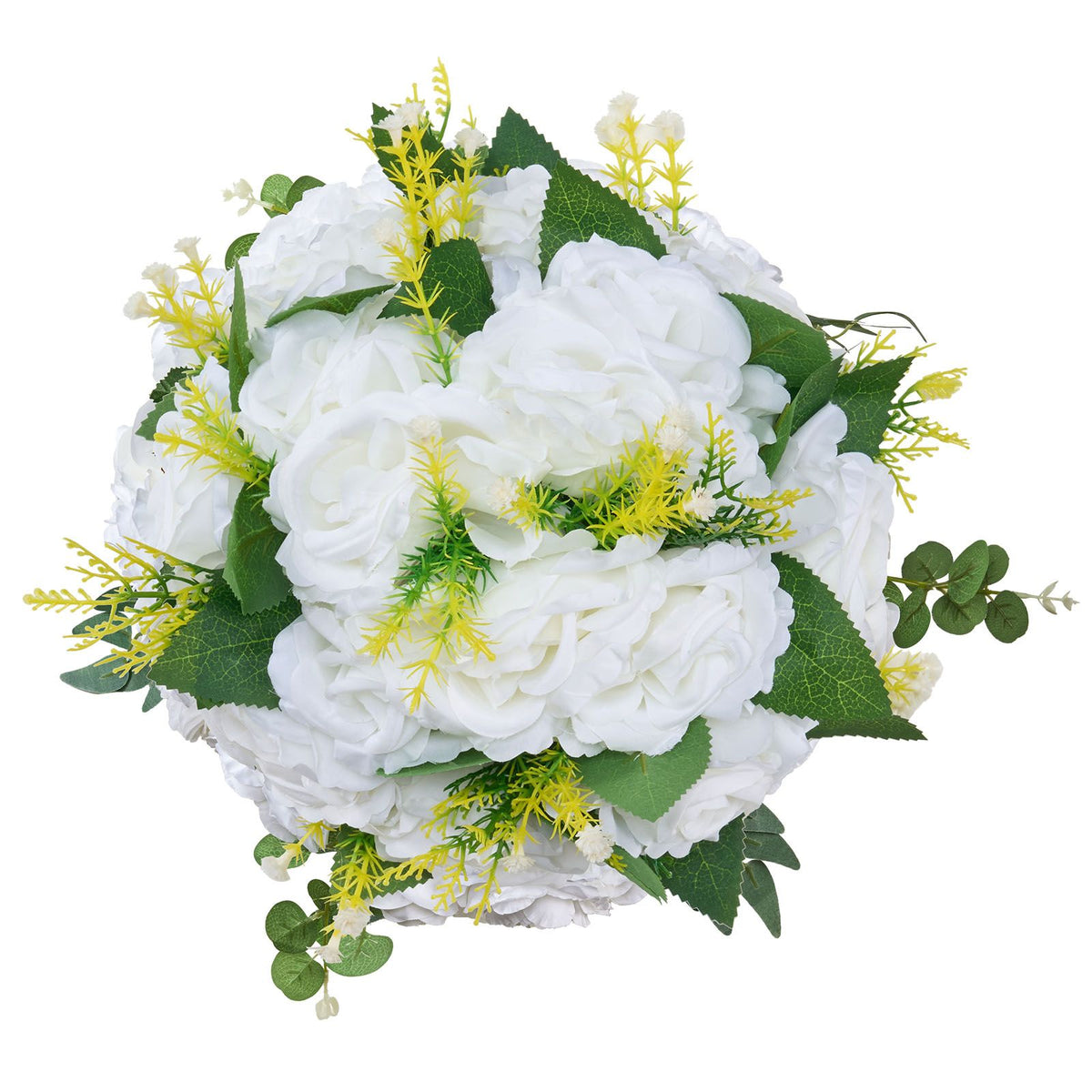 Flower Balls Arrangement Bouquet 10 PCS, 240 mm Diameter Artificial Flower Balls Wedding Rose Centerpieces, Faux Flowers Arrangements for Wedding Centerpiece Home Table Decorations, White