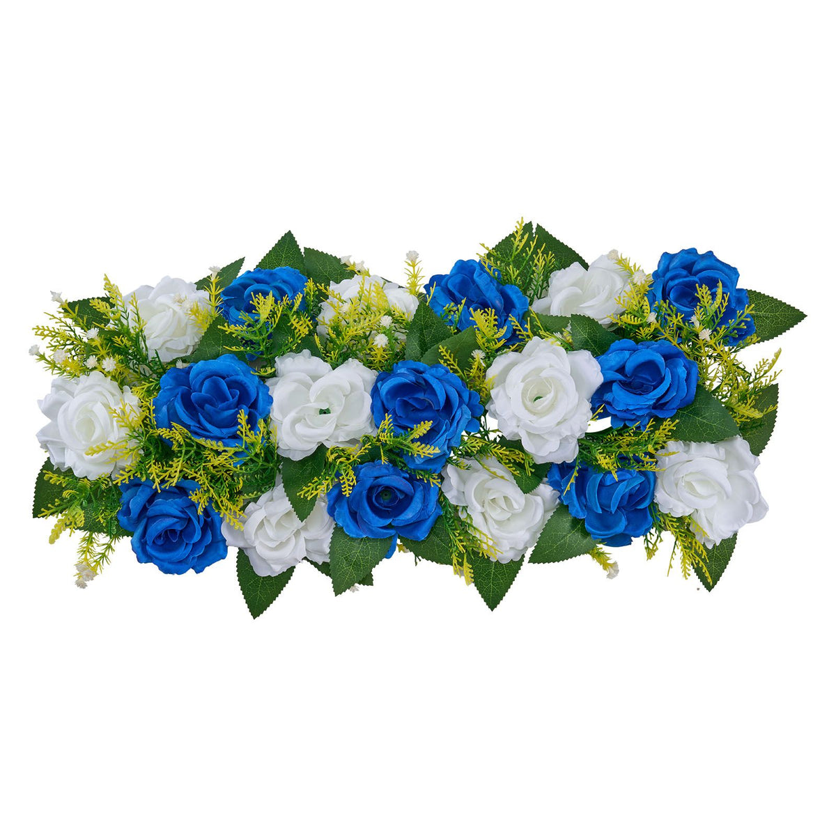 Flower Ball Arrangement Bouquet 10 PCS, 500 x 220 mm Artificial Flower Balls Wedding Table Centerpieces, Faux Rose Arrangements for Wedding Centerpiece Home Decoration, Blue and White Roses