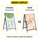 Traffic Control & Parking Tools: VEVOR A-Frame Sidewalk Sign 24"x36" Sidewalk Signs for Businesses Black Coated Steel Metal A-Frame Sign Slide-in Folding Sandwich Board Sidewalk Sign Double-Sided with 2 Corrugated Plastic Poster Boar
