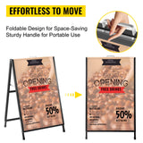 Traffic Control & Parking Tools: VEVOR A-Frame Sidewalk Sign 24"x36" Sidewalk Signs for Businesses Black Coated Steel Metal A-Frame Sign Slide-in Folding Sandwich Board Sidewalk Sign Double-Sided with 2 Corrugated Plastic Poster Boar