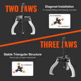 Pull Out Bins: VEVOR Gear Puller Set, 3" and 7" Puller Kit, 3 Jaw Gear Bearing Flywheel Pulley Removal Tool, 2 or 3 Reversible Jaws Wheel Puller, Vertically and Horizontally, External and Internal, 2-Piece