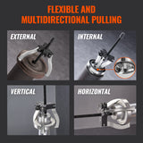 Pull Out Bins: VEVOR Gear Puller Set, 3" and 7" Puller Kit, 3 Jaw Gear Bearing Flywheel Pulley Removal Tool, 2 or 3 Reversible Jaws Wheel Puller, Vertically and Horizontally, External and Internal, 2-Piece