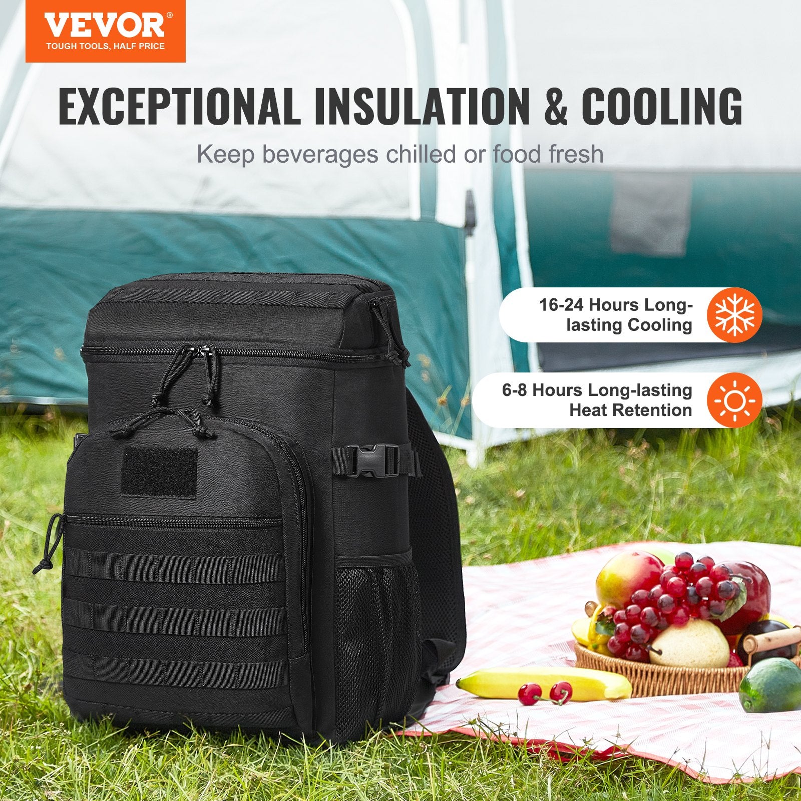 Food Storage: VEVOR Cooler Bag 25L Insulated Lunch Bag Molle Design & Removable Storage Bags
