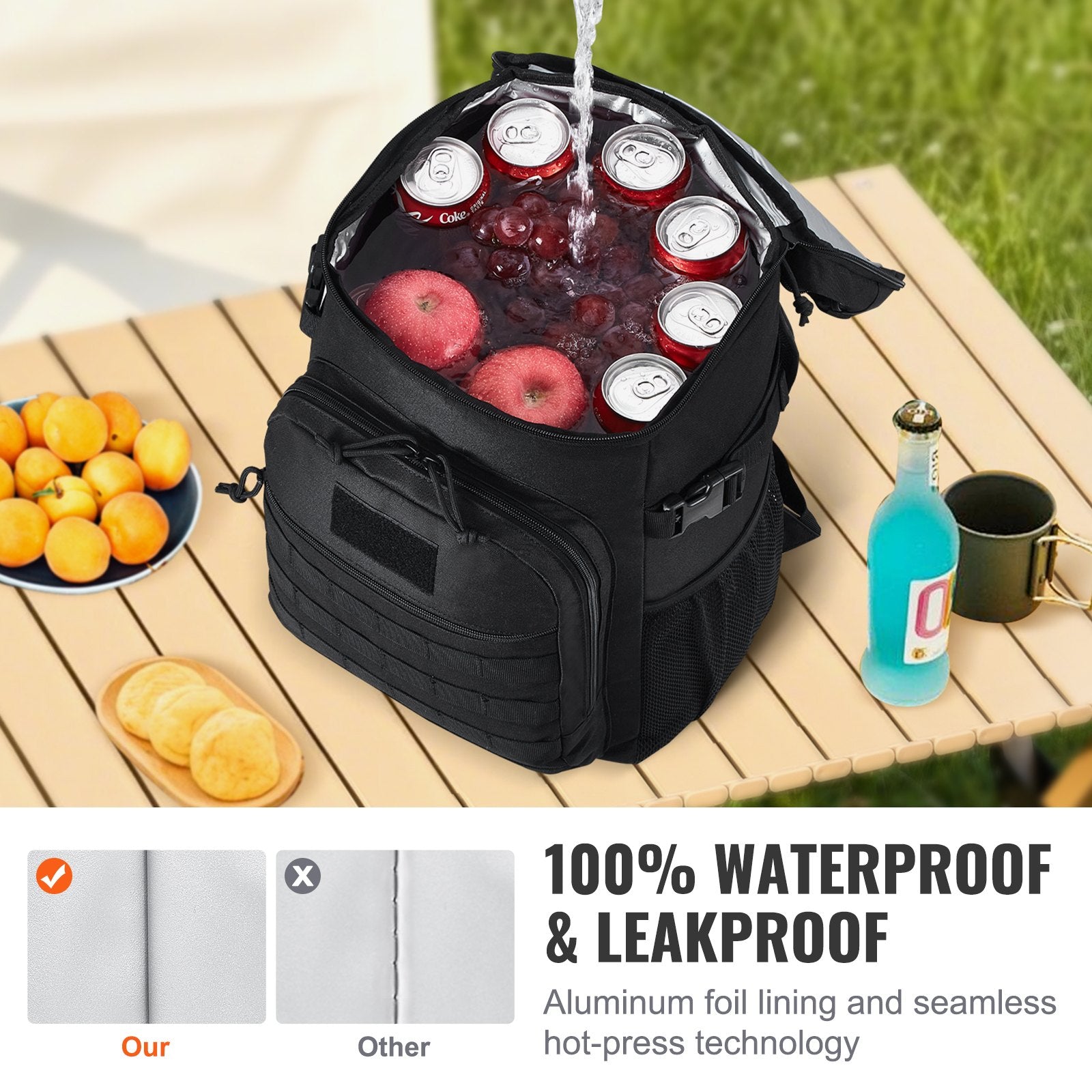 Food Storage: VEVOR Cooler Bag 25L Insulated Lunch Bag Molle Design & Removable Storage Bags