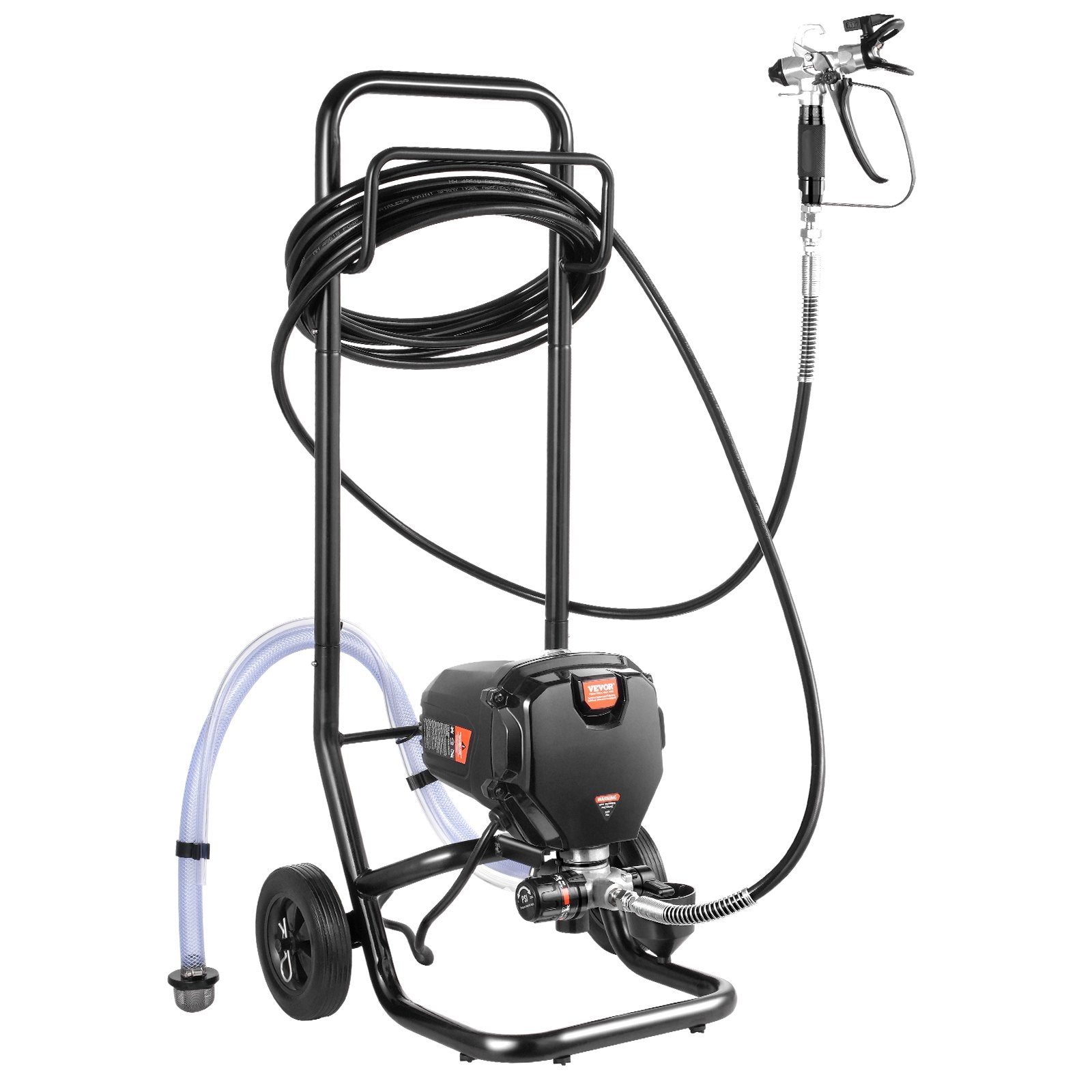 Painting Tools: VEVOR Stand Airless Paint Sprayer, 750W 3000PSI High Efficiency Electric Airless Sprayer With Cart, Fine And Even Painting Effect, Paint Sprayers for Home Interior and Exterior Furniture and Fences