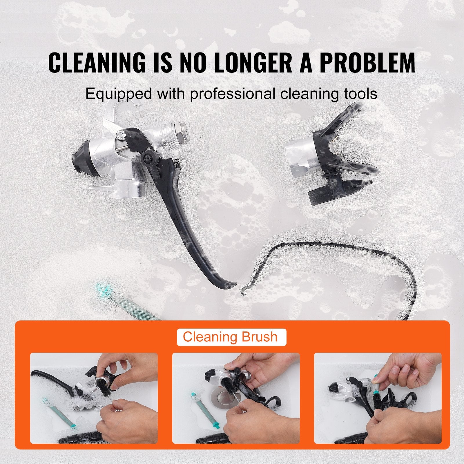 Painting Tools: VEVOR Stand Airless Paint Sprayer, 750W 3000PSI High Efficiency Electric Airless Sprayer With Cart, Fine And Even Painting Effect, Paint Sprayers for Home Interior and Exterior Furniture and Fences