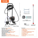 Painting Tools: VEVOR Stand Airless Paint Sprayer, 750W 3000PSI High Efficiency Electric Airless Sprayer With Cart, Fine And Even Painting Effect, Paint Sprayers for Home Interior and Exterior Furniture and Fences