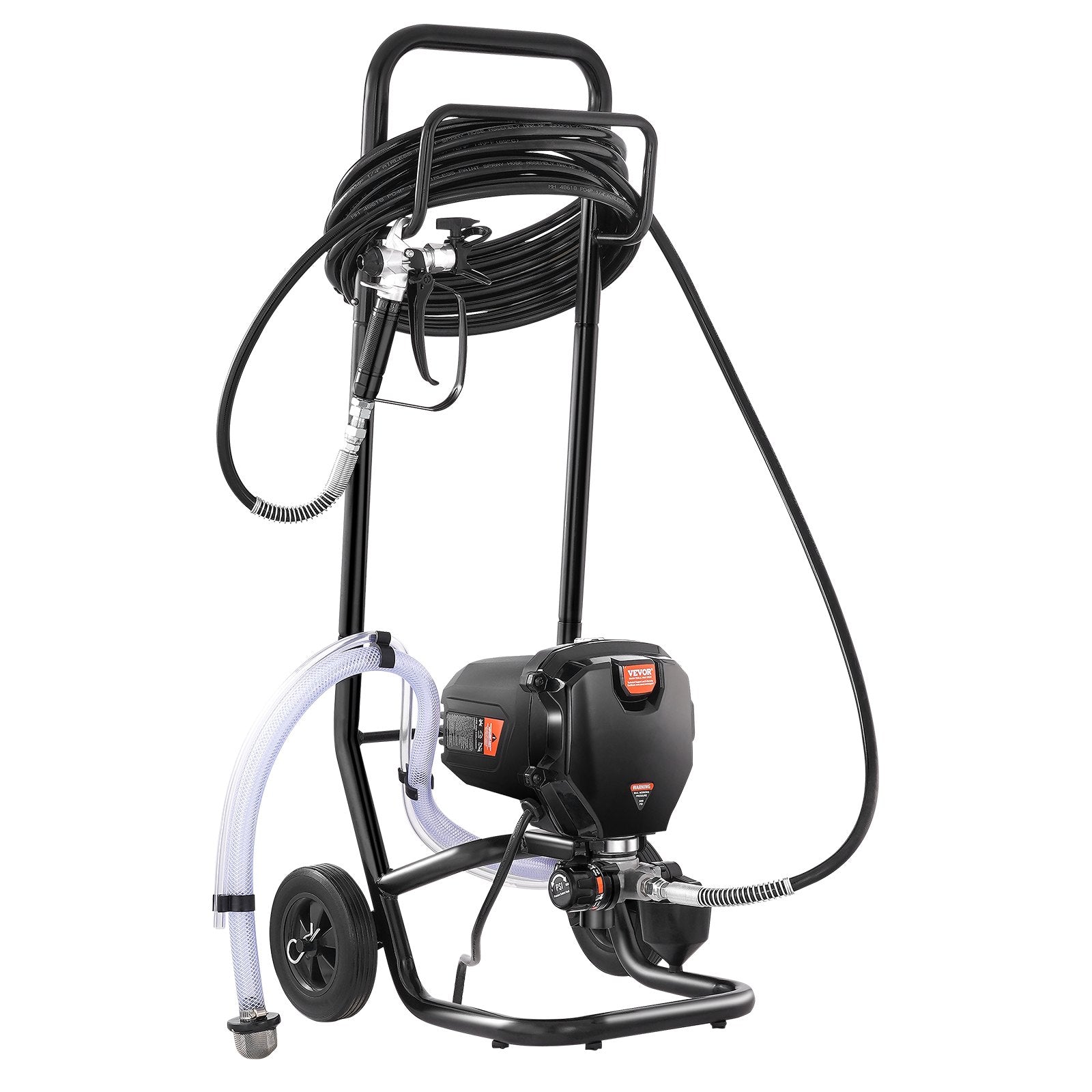 Painting Tools: VEVOR Stand Airless Paint Sprayer, 750W 3000PSI High Efficiency Electric Airless Sprayer With Cart, Fine And Even Painting Effect, Paint Sprayers for Home Interior and Exterior Furniture and Fences
