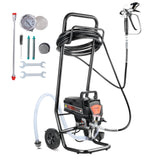Painting Tools: VEVOR Stand Airless Paint Sprayer, 950W 3000PSI High Efficiency Electric Airless Sprayer With Cart, Fine And Even Painting Effect, Paint Sprayers for Home Interior and Exterior Furniture and Fences