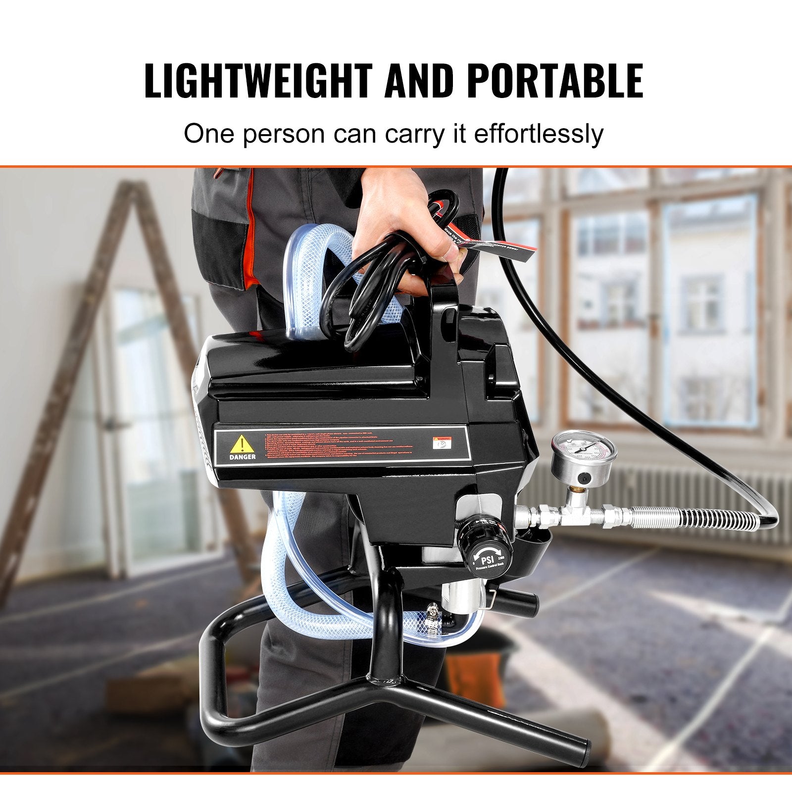 Painting Tools: VEVOR Stand Airless Paint Sprayer, 950W 3000PSI High Efficiency Electric Airless Sprayer, Fine And Even Painting Effect, Handheld Paint Sprayers for Home Interior and Exterior Furniture and Fences
