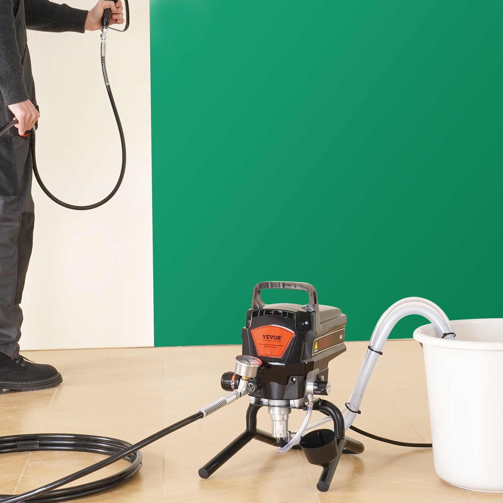 Painting Tools: VEVOR Stand Airless Paint Sprayer, 950W 3000PSI High Efficiency Electric Airless Sprayer, Fine And Even Painting Effect, Handheld Paint Sprayers for Home Interior and Exterior Furniture and Fences