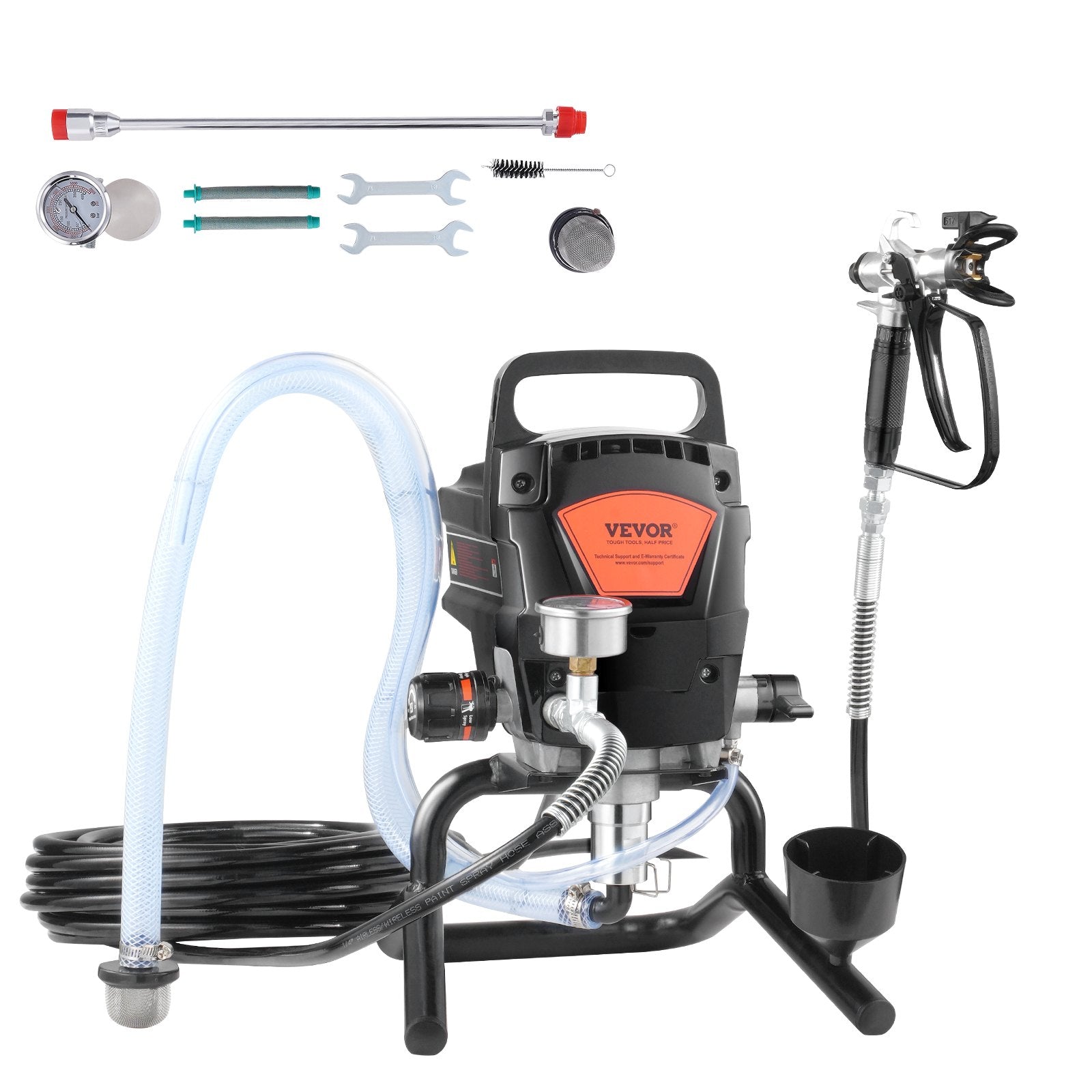 Painting Tools: VEVOR Stand Airless Paint Sprayer, 950W 3000PSI High Efficiency Electric Airless Sprayer, Fine And Even Painting Effect, Handheld Paint Sprayers for Home Interior and Exterior Furniture and Fences