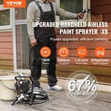 Painting Tools: VEVOR Stand Airless Paint Sprayer, 750W 3000PSI High Efficiency Electric Airless Sprayer, Fine And Even Painting Effect, Handheld Paint Sprayers for Home Interior and Exterior Furniture and Fences